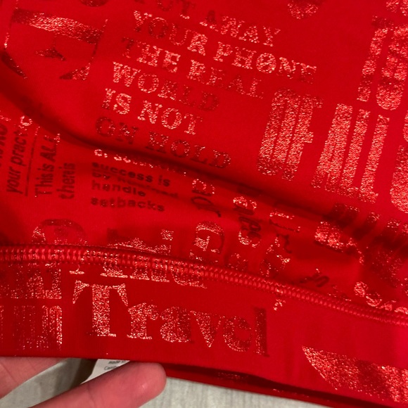 Lululemon limited edition red foil word bottoms - Picture 5 of 8